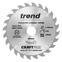 Trend CSB/19024 Craft Saw Blade 190mm X 24t X 30mm £22.16